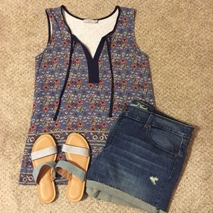 V-Neck Floral Swing Tank